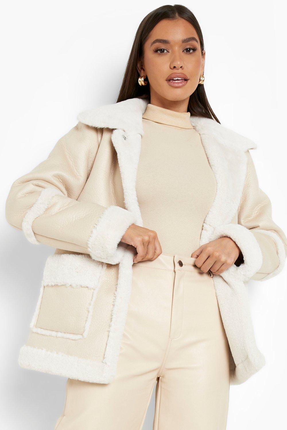 Boohoo hot sale shearling jacket